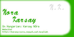 nora karsay business card
