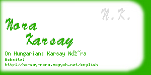 nora karsay business card